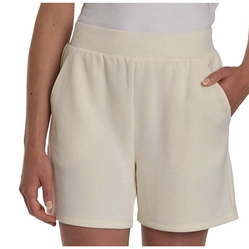 LazyPants Luxe Shorts Butter Yellow Women’s Large Soft Lounge Casual Pull-On